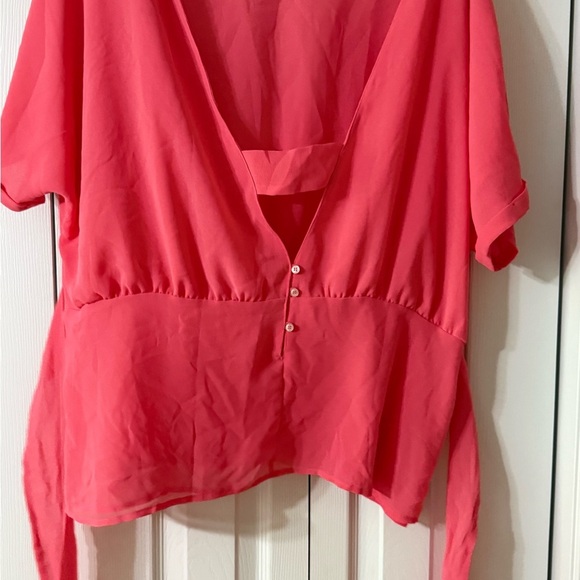 Sweet Pea Pink Boxy Tie Front Tunic - Picture 2 of 6